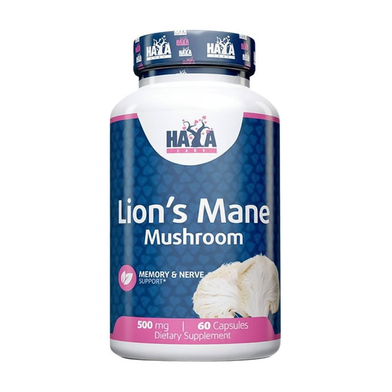 Левова грива Haya Labs Lion's Mane Mushroom, 500 мг, 60 капсул